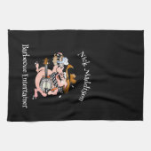 Barbecue Liefhebber Varken Spelen Banjo Zwart Cust Theedoek (Horizontaal)