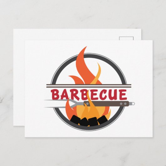 Barbecue-Logo Briefkaart (Voorkant / Achterkant)