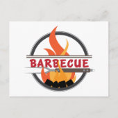 Barbecue-Logo Briefkaart (Voorkant)