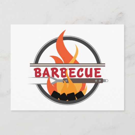 Barbecue-Logo Briefkaart (Voorkant)