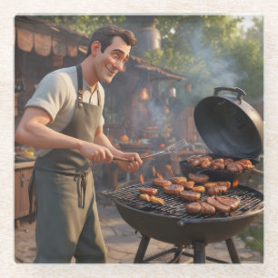 Barbecue Man Trivet Glazen Onderzetter