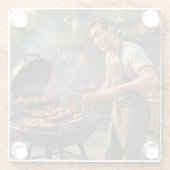 Barbecue Man Trivet Glazen Onderzetter (Achterkant)