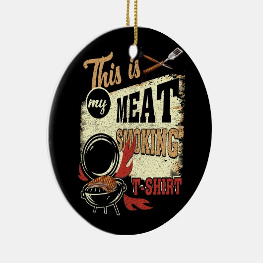  barbecue Master Chef Grill Dit is mijn vlees Keramisch Ornament (Rechts)