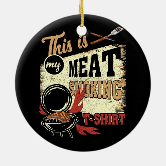  barbecue Master Chef Grill Dit is mijn vlees Keramisch Ornament (Achterkant)