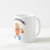 Barbecue met worst: Het wordt verwarmd. Koffiemok (Voorkant rechts)