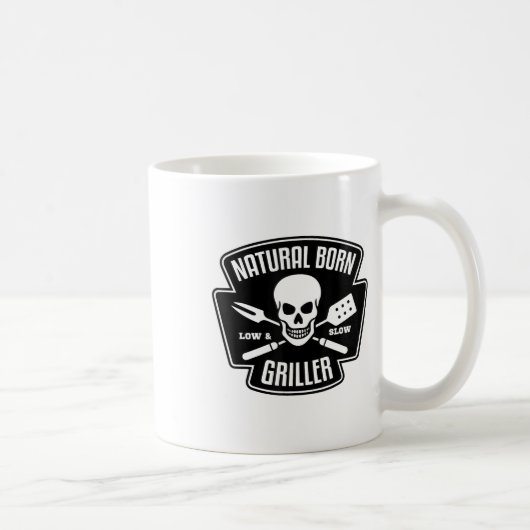 Barbecue Natuurlijke Geboren Griller Grappige Gril Koffiemok (Rechts)
