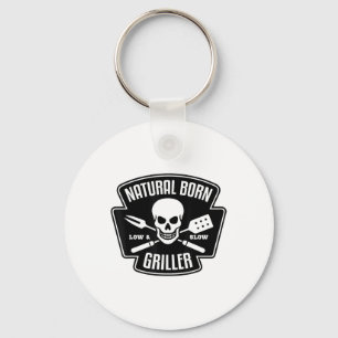 Barbecue Natuurlijke Geboren Griller Grappige Gril Sleutelhanger