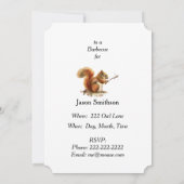 Barbecue Nodig Eekhoorn Toasting Marshmallows Fun Kaart (Achterkant)