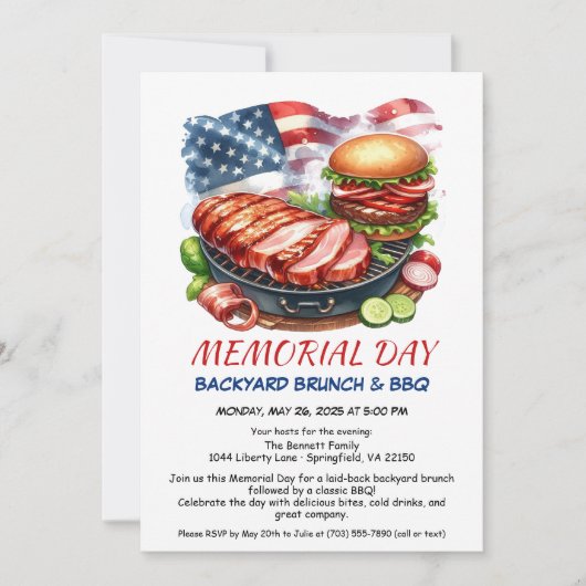 Barbecue op Memorial Day | Patriottische achtertui Kaart (Voorkant)