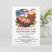 Barbecue op Memorial Day | Patriottische achtertui Kaart (Staand voorkant)