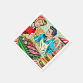  barbecue paar strips servet (Hoek)