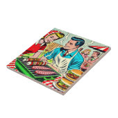 barbecue paar strips tegeltje (Zijkant)