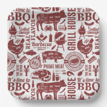 Barbecue Papieren Borden, Grill Picknick Feest Dec