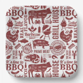 Barbecue Papieren Borden, Grill Picknick Feest Dec Bordje