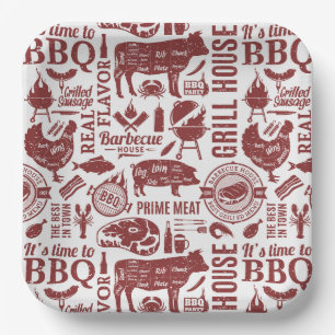 Barbecue Papieren Borden, Grill Picknick Feest Dec Bordje