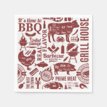 Barbecue Papieren Servetten, BBQ Gril Feest Benodi