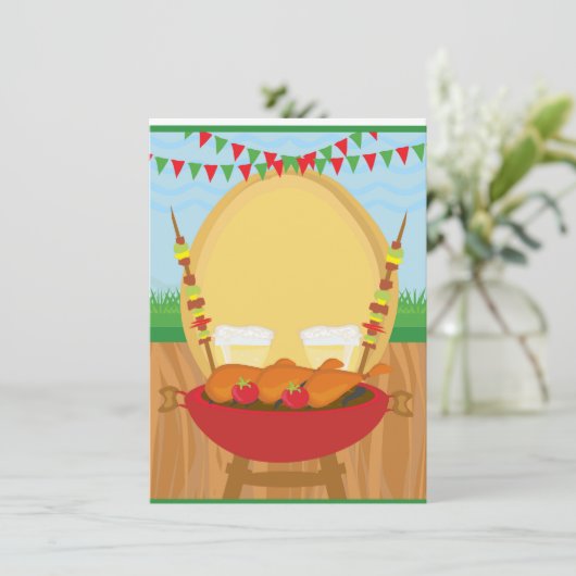 Barbecue Party Kaart (Staand voorkant)