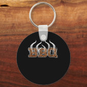 Barbecue Party over rookgordijn Sleutelhanger (Voorkant)