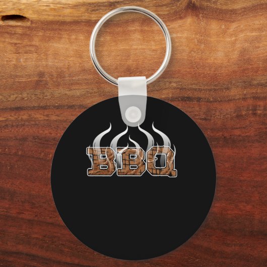 Barbecue Party over rookgordijn Sleutelhanger (Voorkant)