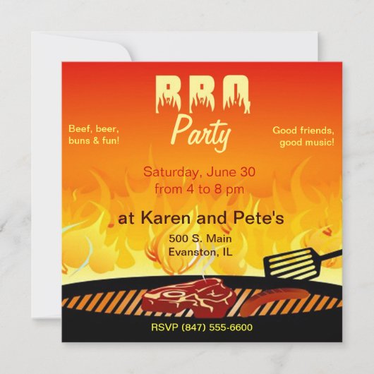 barbecue party uitnodiging (Voorkant)