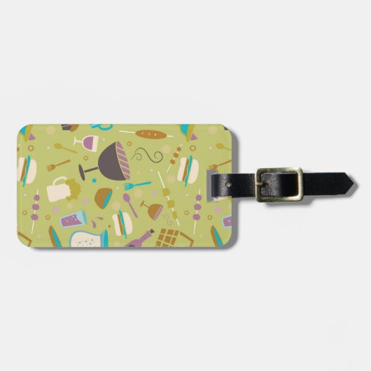 Barbecue Patroon Bagagelabel (Voorkant horizontaal)