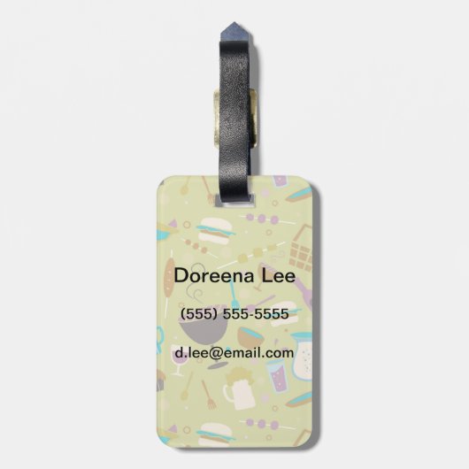 Barbecue Patroon Bagagelabel (Achterkant verticaal)