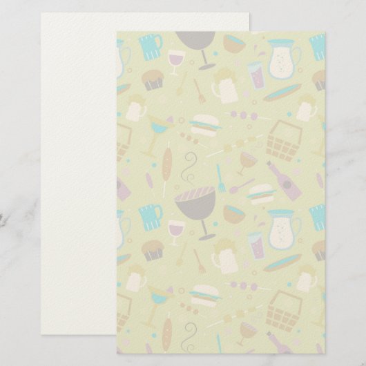 Barbecue Patroon Briefpapier (Voorkant / Achterkant)