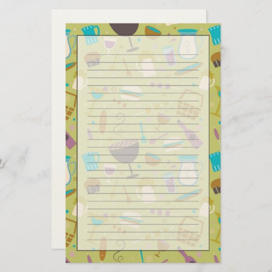 Barbecue Patroon Briefpapier (Voorkant / Achterkant)