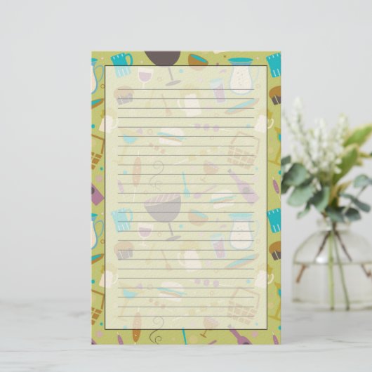 Barbecue Patroon Briefpapier (Staand voorkant)