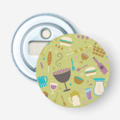 Barbecue Patroon Button Flesopener (Voorkant)
