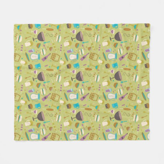 Barbecue Patroon Fleece Deken (Voorkant (Horizontaal))