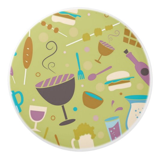 Barbecue Patroon Keramische Knop (Voorkant)