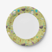 Barbecue Patroon Papieren Bordje (Voorkant)