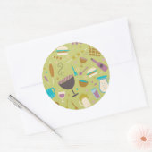 Barbecue Patroon Ronde Sticker (Envelop)