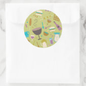 Barbecue Patroon Ronde Sticker (Tas)