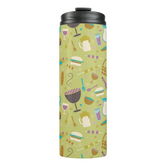 Barbecue Patroon Thermosbeker (Voorkant)