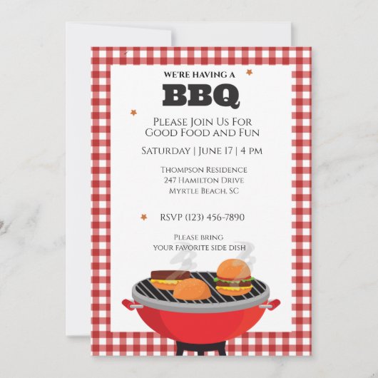 Barbecue Picknick Grillen Kaart (Voorkant)