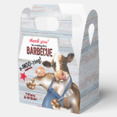 Barbecue Picknick Koe Grillend Garnalen Bedankdoosjes (Geopend)