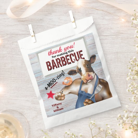 Barbecue Picknick Koei Grilt Garnalen Bedankzakje (Geknipt)