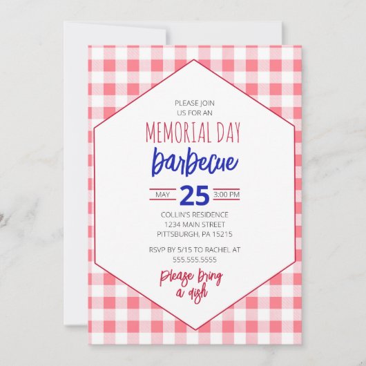 Barbecue Picknick Party Uitnodiging (Voorkant)