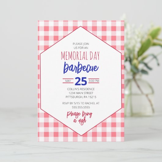 Barbecue Picknick Party Uitnodiging (Staand voorkant)