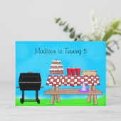 Barbecue Picknick Verjaardagsfeest Kaart (Staand voorkant)