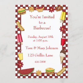 Barbecue Picnic Border Red Kaart