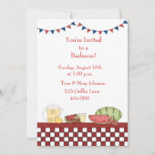 Barbecue Picnic Checkered Border Kaart (Voorkant)