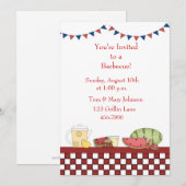 Barbecue Picnic Checkered Border Kaart (Voorkant / Achterkant)