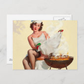 Barbecue Pin-Up Girl Briefkaart (Voorkant / Achterkant)