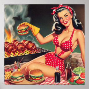 Barbecue Pin Up Poster