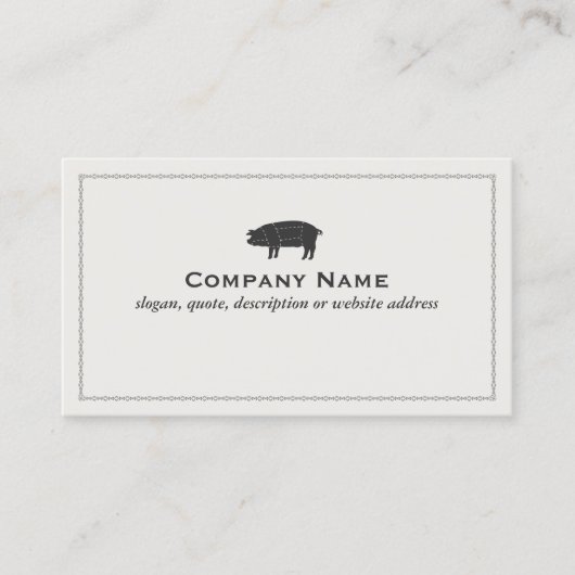 Barbecue Pork Black Sected Pig Visitekaartje (Voorkant)