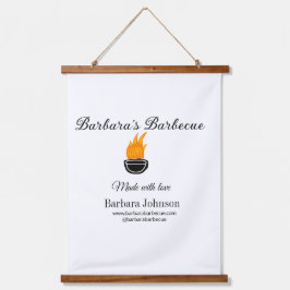 Barbecue restaurant keuken sociale media website o hangend wandkleed