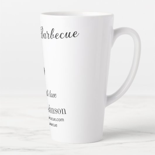 Barbecue restaurant keuken sociale media website o latte mok (Rechts)